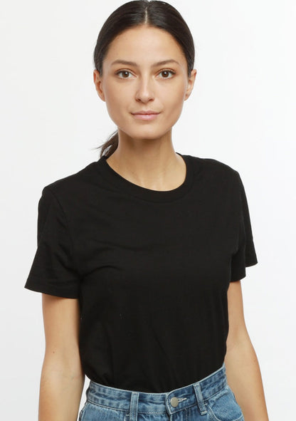 ♡  T-Shirt Unifarbend, schwarz