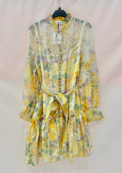 ♡ Minikleid mit Rüschen und Blumen