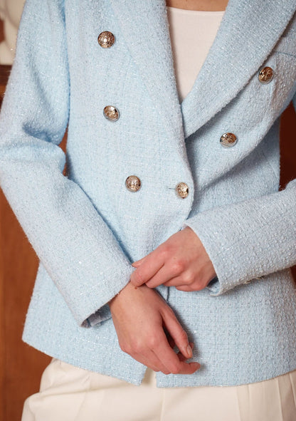 ♡  Doppelreihiger Blazer aus Tweed