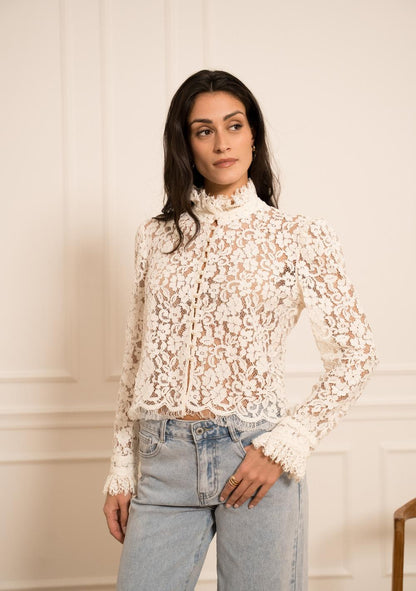 ♡ Bluse mit Schmuckknöpfen