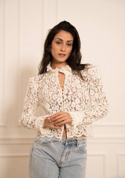 ♡ Bluse mit Schmuckknöpfen