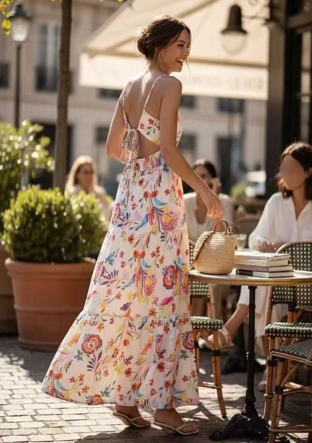 ♡ Viskose Maxikleid mit Blumenprint