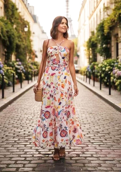 ♡ Viskose Maxikleid mit Blumenprint