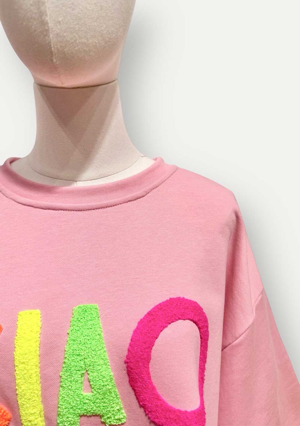 ♡ Kurzarm-Shirt mit Frottee Print