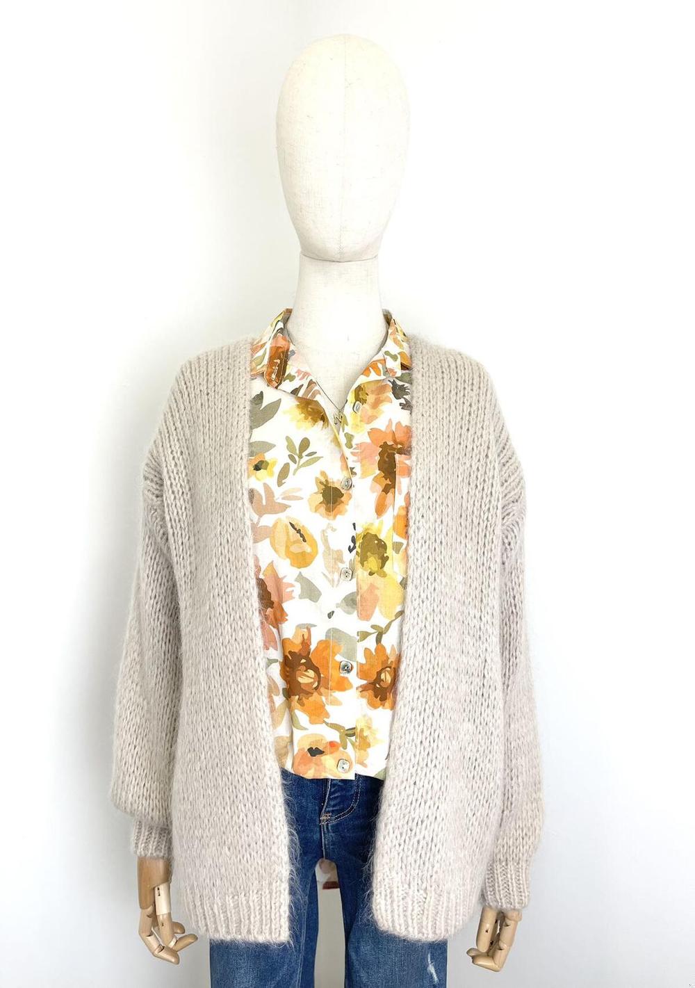 ♡ Offene Mohair Strickjacke