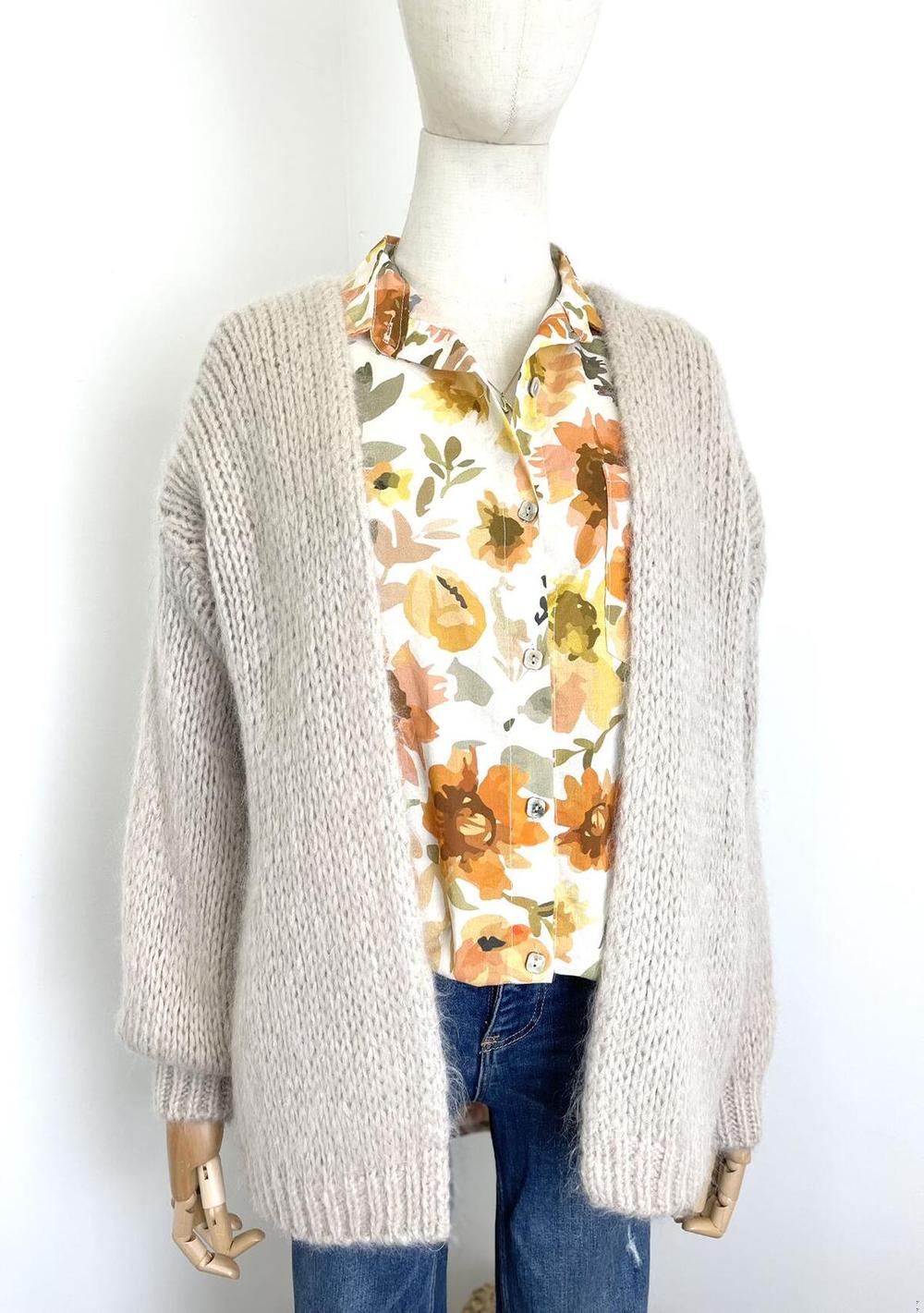 ♡ Offene Mohair Strickjacke