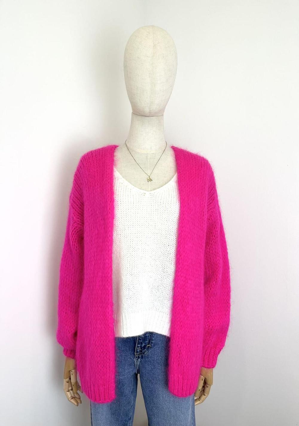 ♡ Offene Mohair Strickjacke