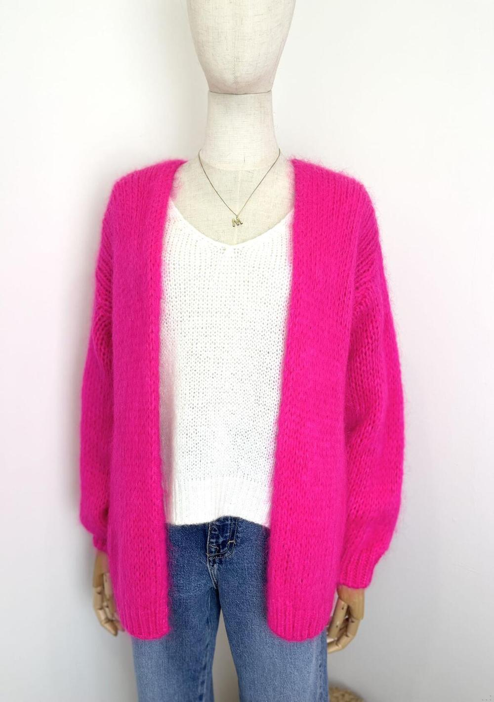 ♡ Offene Mohair Strickjacke