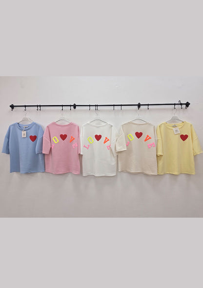 ♡ Oversize T-Shirt, halber Arm mit versch. Sprüchen