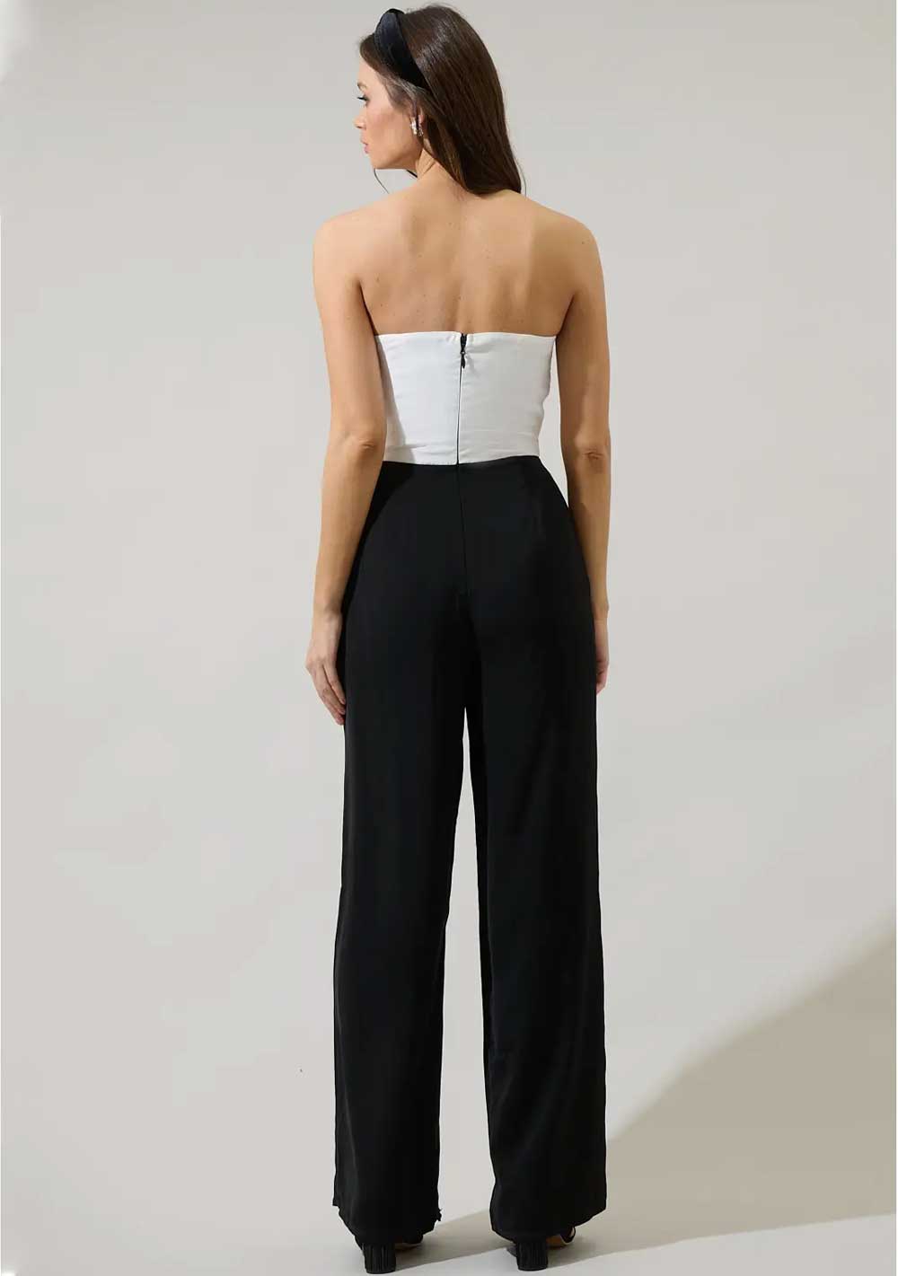 ♡ Jumpsuit Cut Out, Schwarz/Weiß