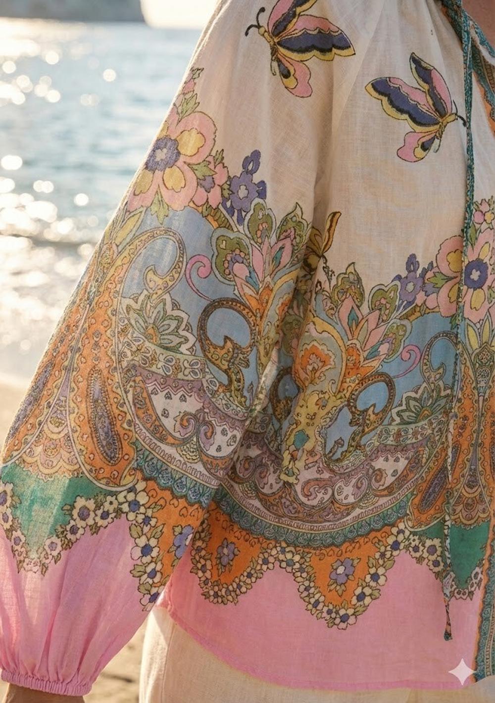 ♡ Boho-Bluse mit Schmetterlingen