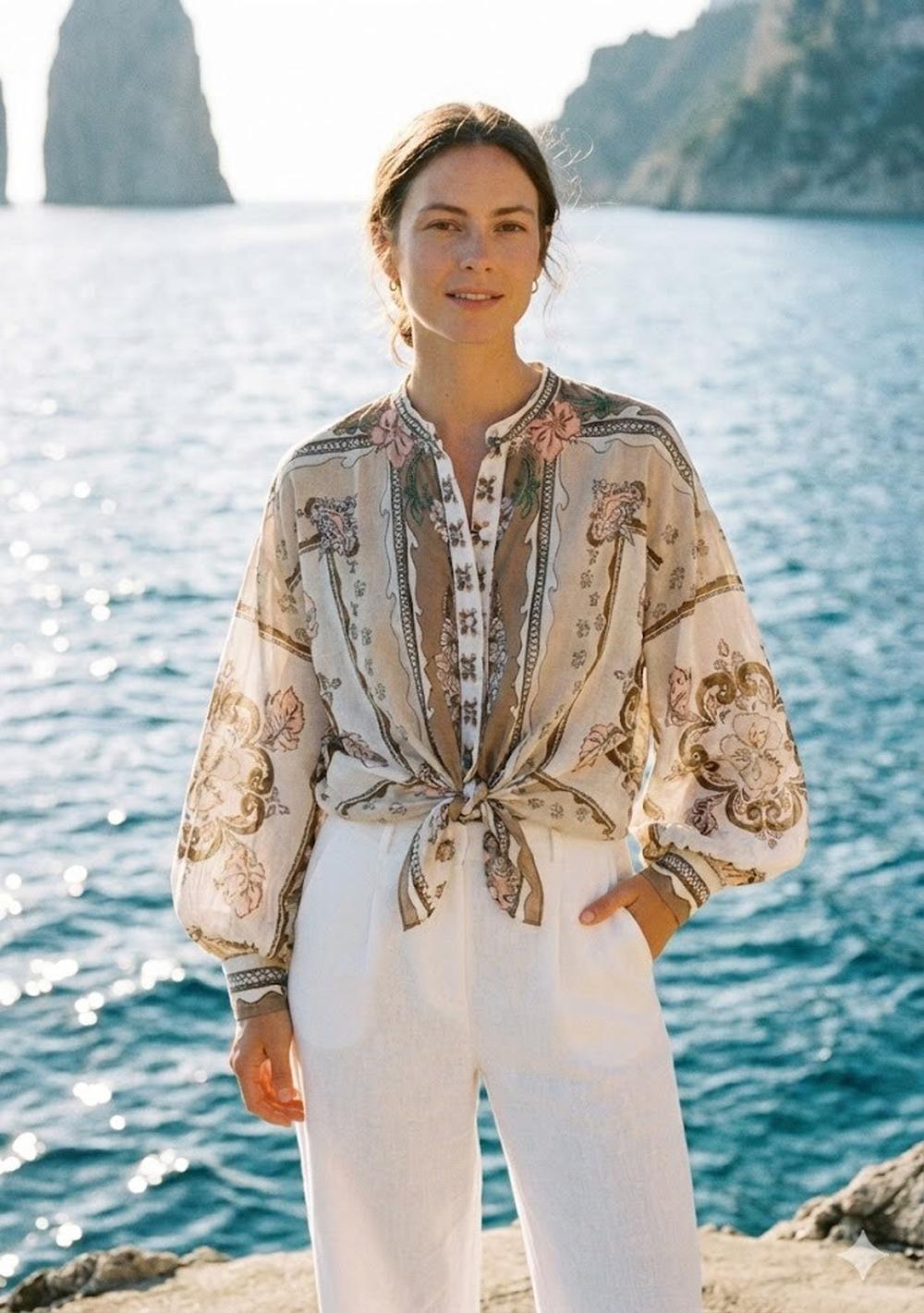 ♡ Boho-Bluse mit Knoten