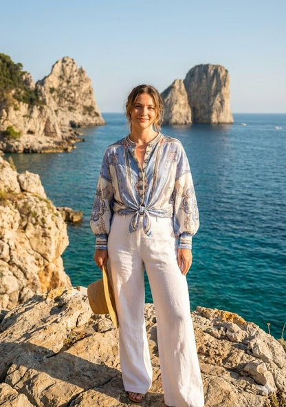 ♡ Boho-Bluse mit Knoten