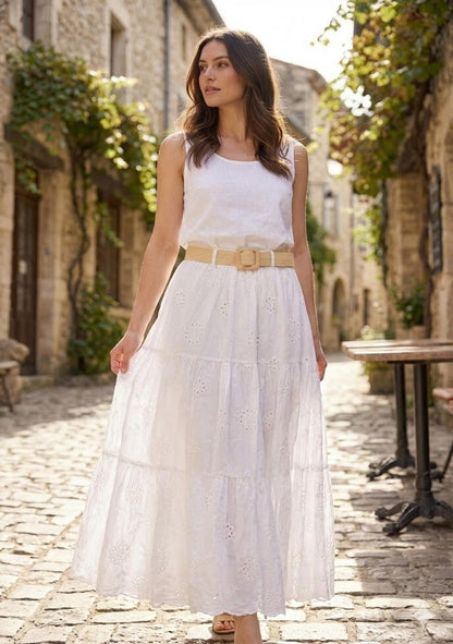 ♡  Maxirock mit Lochstickerei