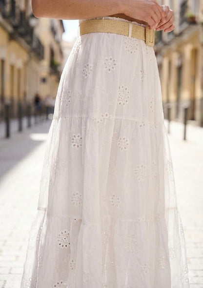 ♡  Maxirock mit Lochstickerei