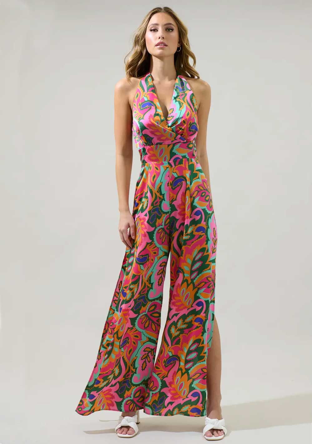 ♡ Jumpsuit mit tropischem Print