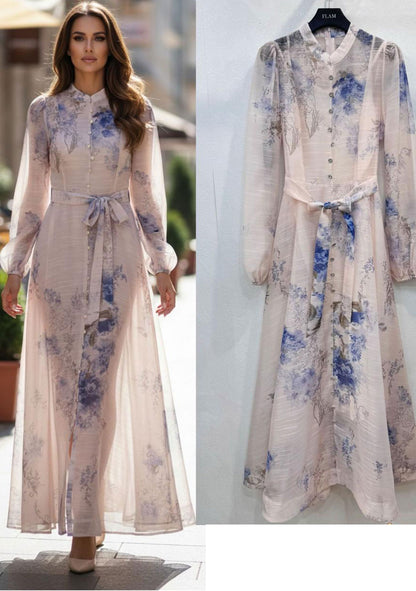 ♡ Fließendes Maxikleid mit Blumenmuster