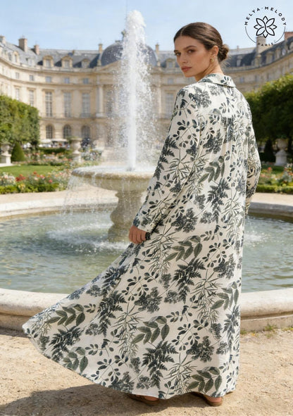 ♡ Hemdblusenkleid mit Blattmuster