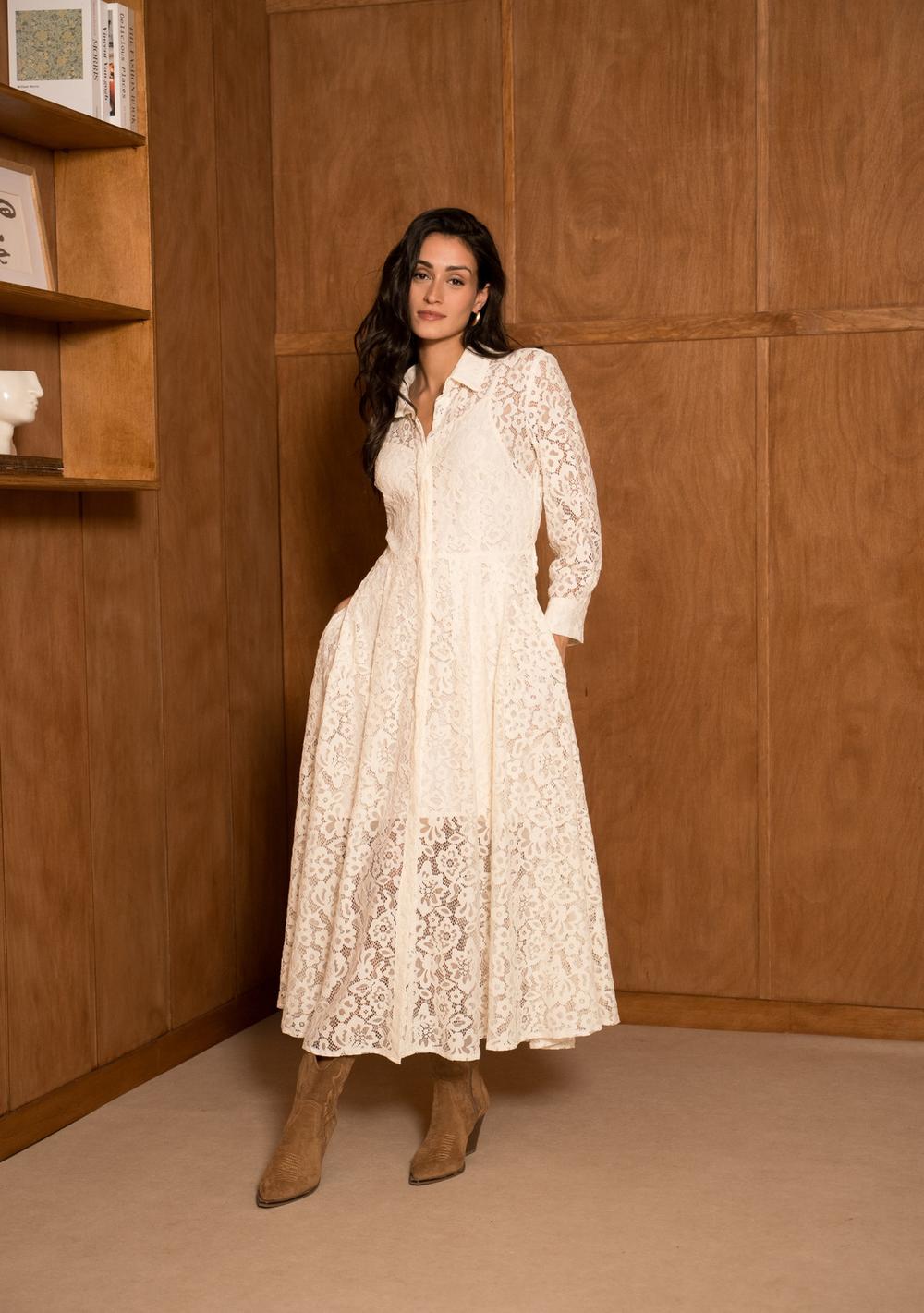 ♡ Langes Spitzen-Hemdkleid