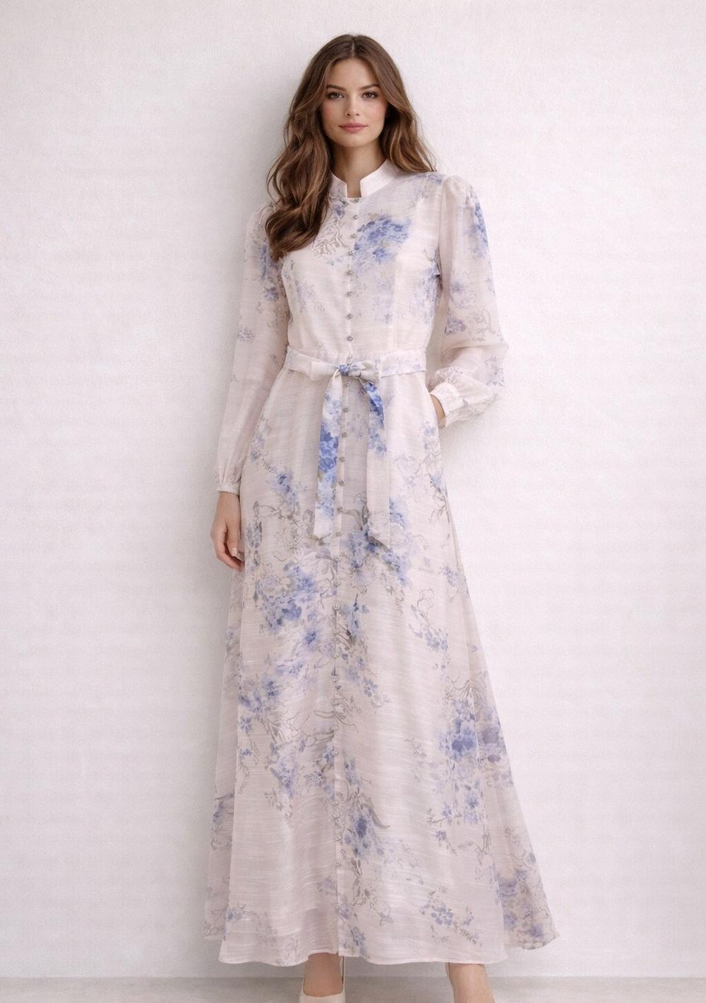 ♡ Fließendes Maxikleid mit Blumenmuster