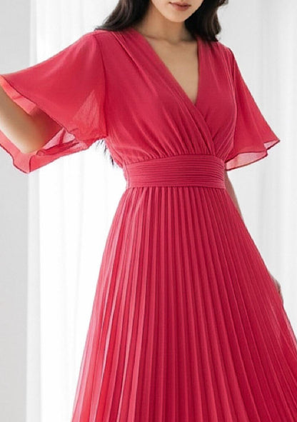 ♡ Plisseekleid mit V-Neck