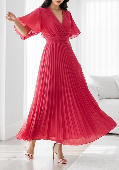 ♡ Plisseekleid mit V-Neck