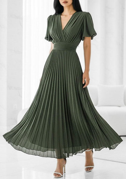 ♡ Plisseekleid mit V-Neck