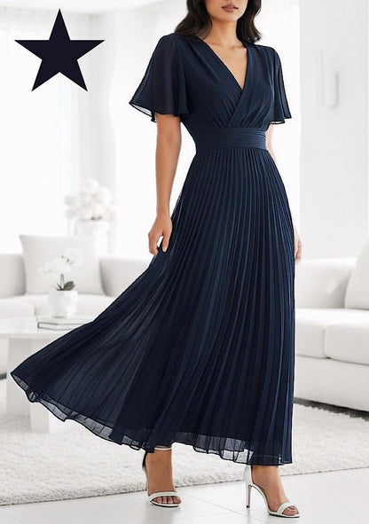 ♡ Plisseekleid mit V-Neck