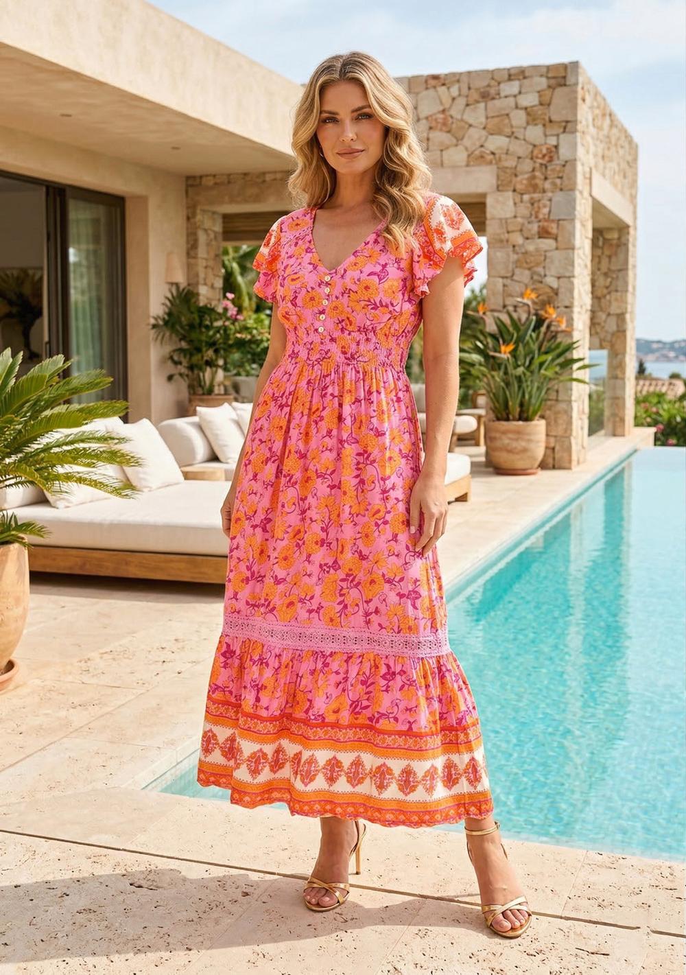 ♡ Maxikleid mit Blütenprint