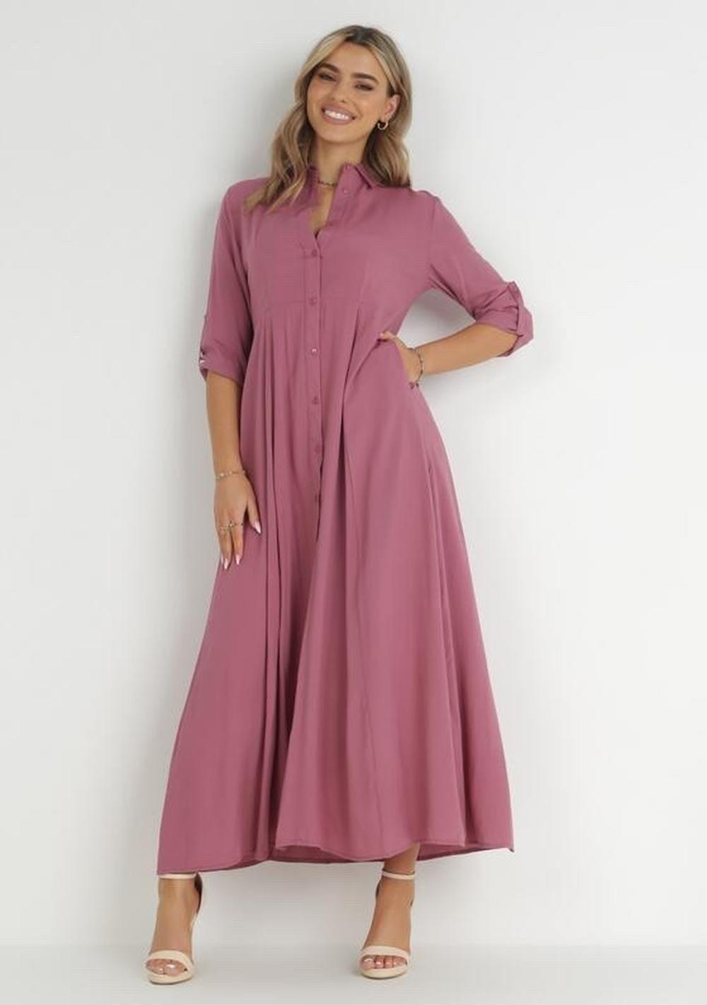 ♡ Unifarbendes Hemdblusenkleid