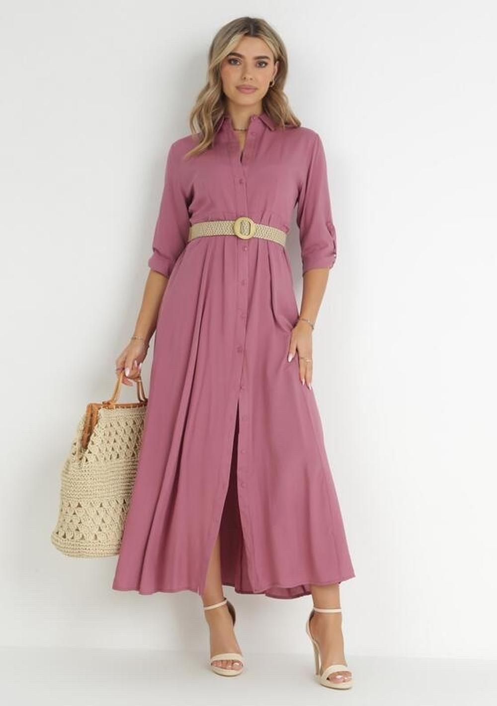 ♡ Unifarbendes Hemdblusenkleid