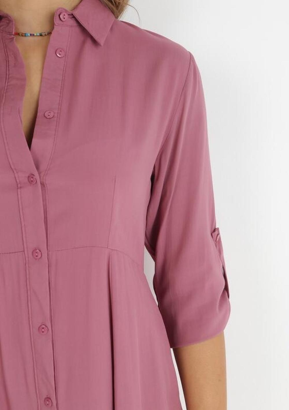 ♡ Unifarbendes Hemdblusenkleid