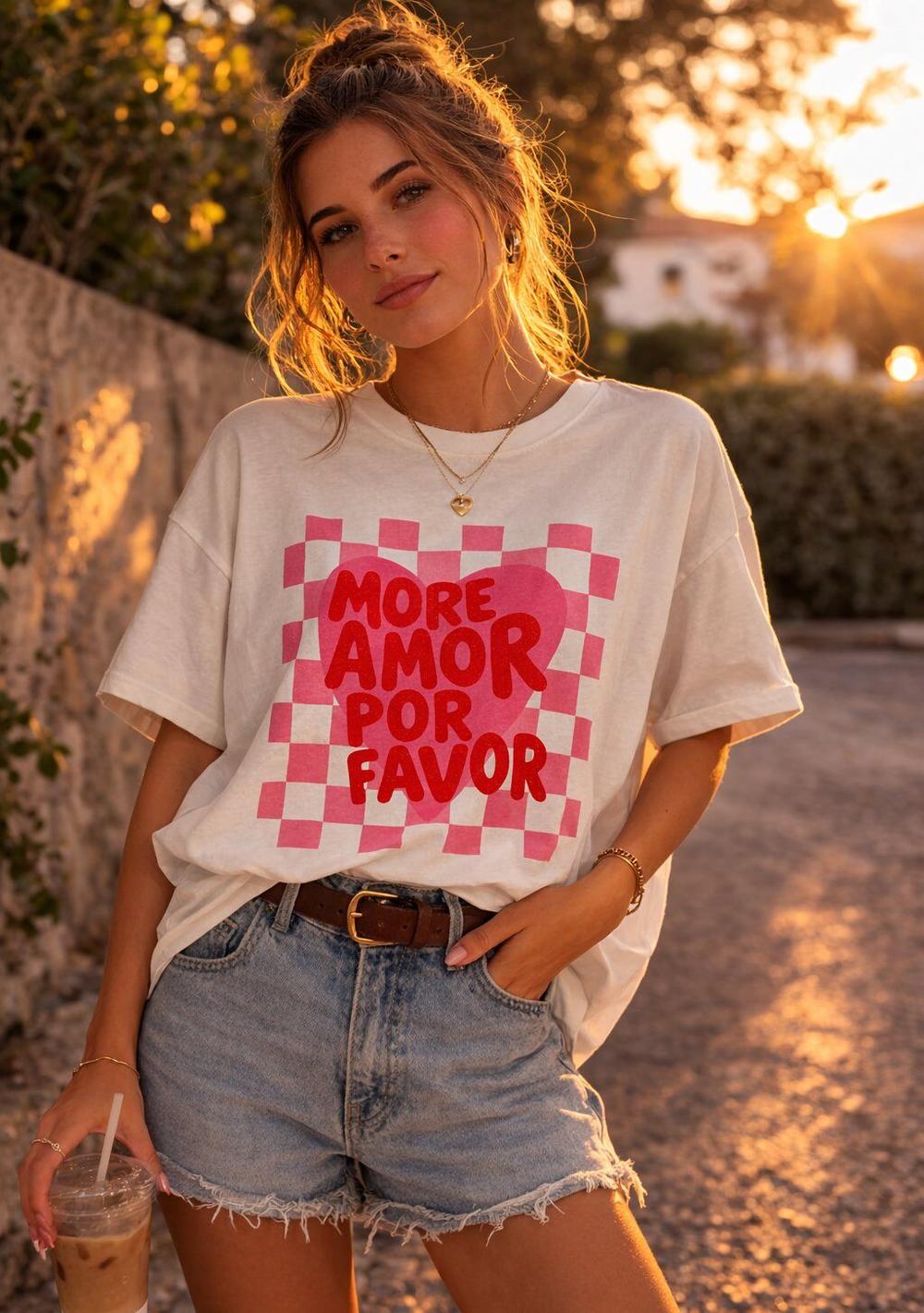 ♡ T-Shirt `More Amor Por Favor&