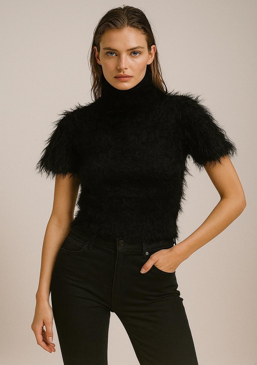 ♡ Kurzarm-Rolli mit Feder-Effekt