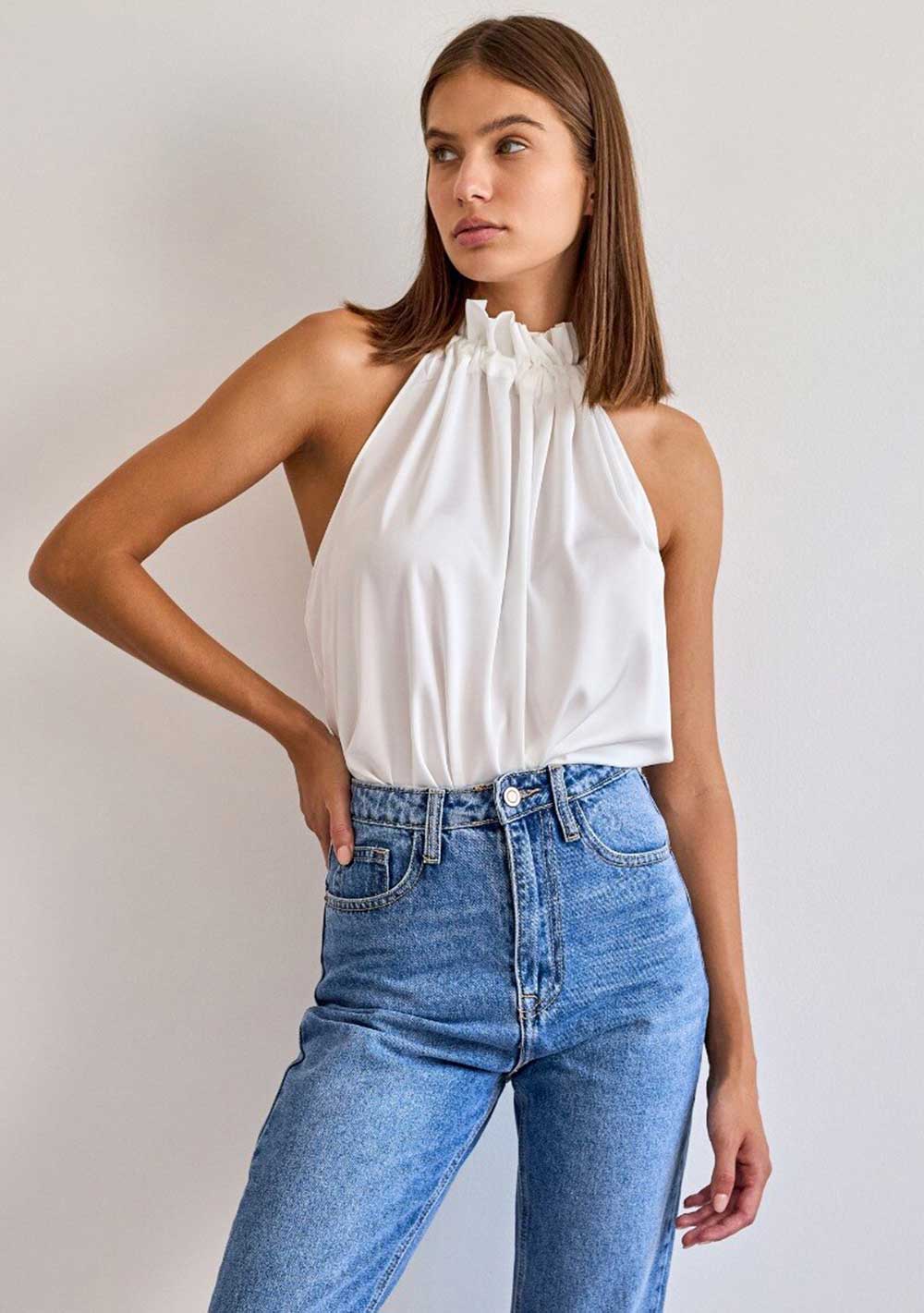 ♡  Neckholder Top aus Satin