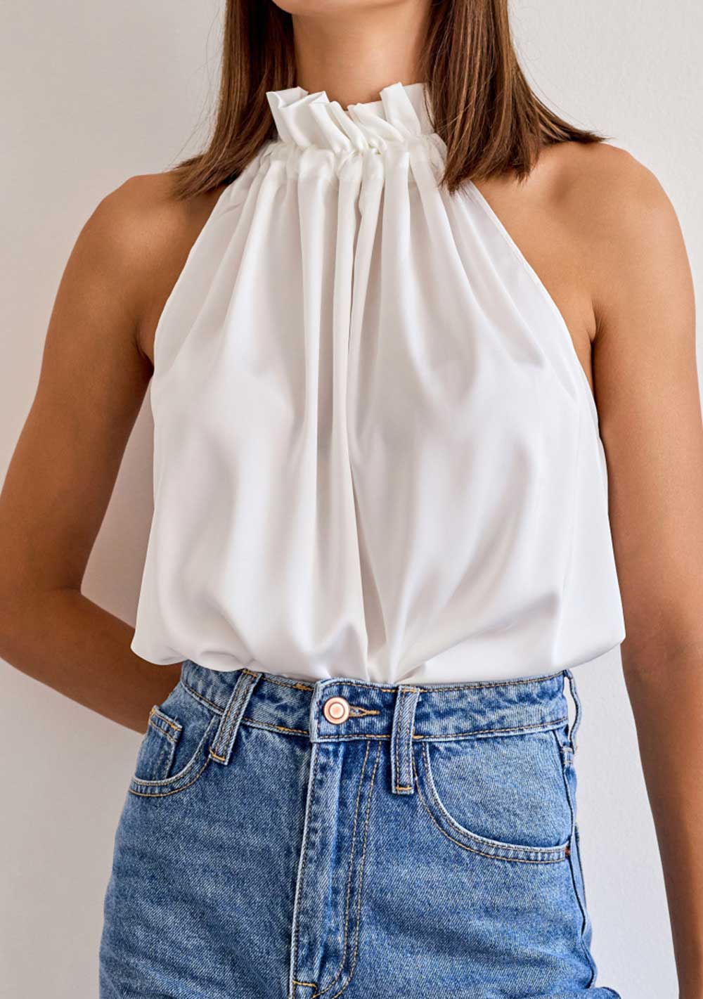 ♡  Neckholder Top aus Satin