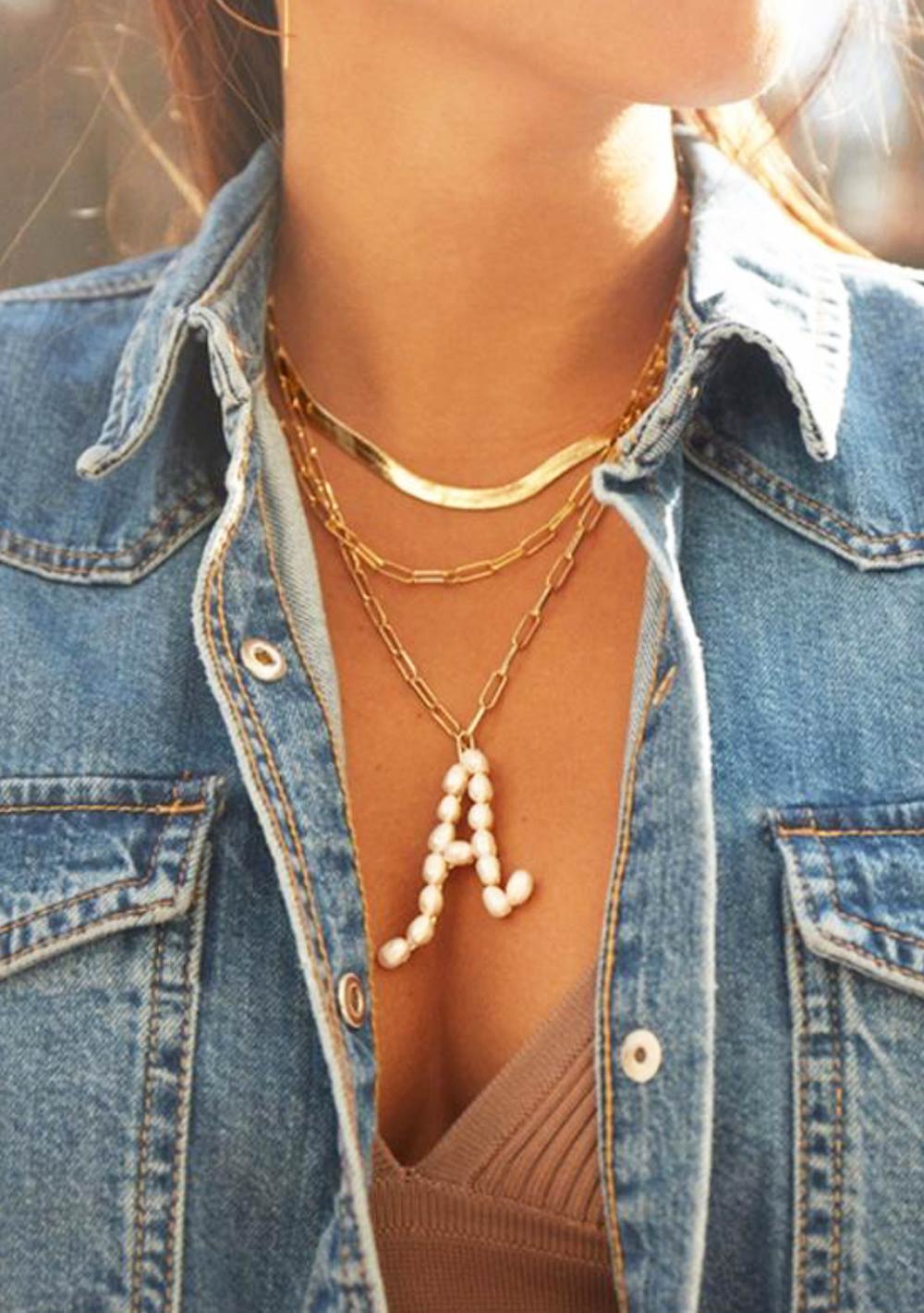 ♡ "Letter" - Kette aus Süßwasserperlen