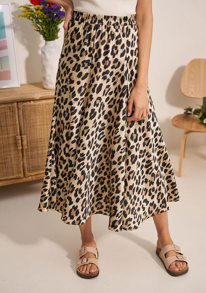 ♡ Midi-Rock mit Leopardenprint